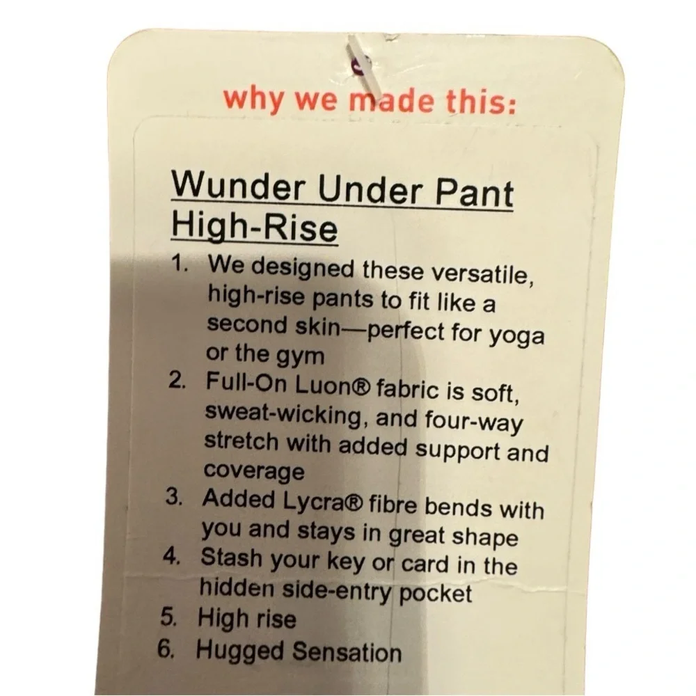 Lululemon Wonder Under‎ Pant Hi-Rise nwt